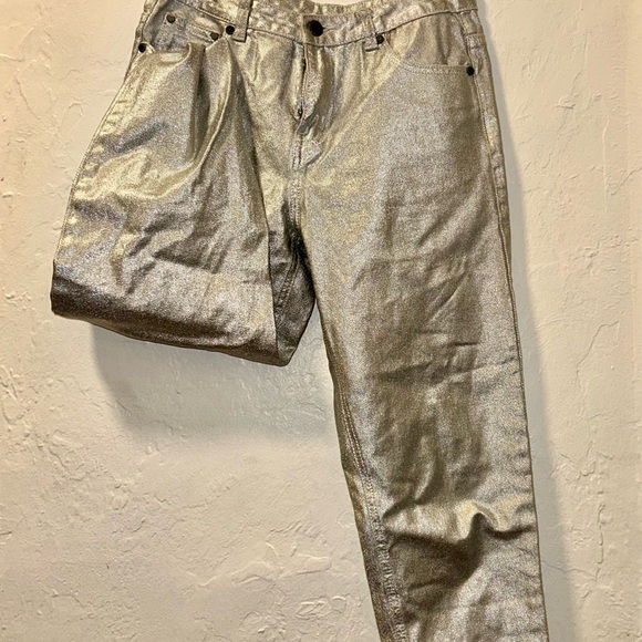 Silver Metallic Coated Jeans/Pants – Size S - Picture 9 of 9
